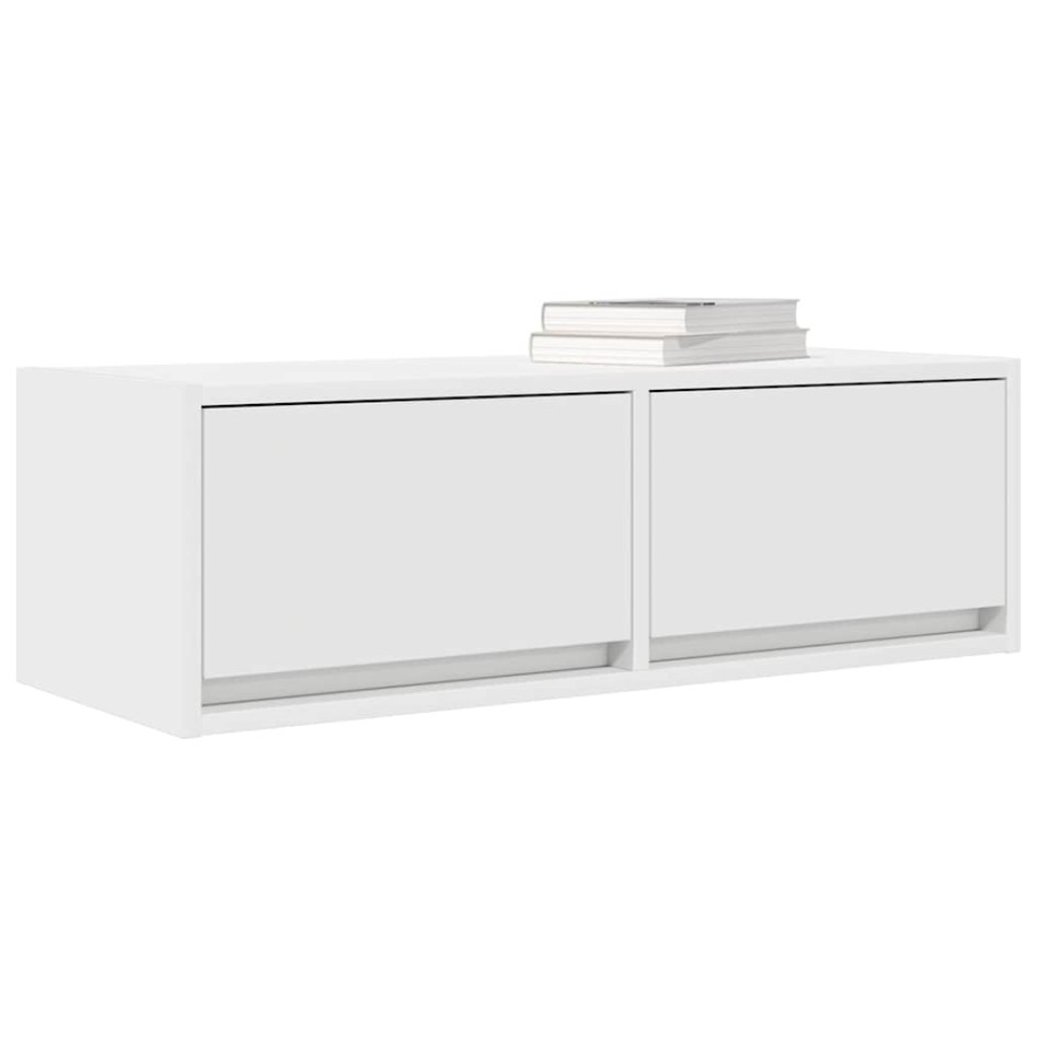 Mueble de TV de madera de ingeniería blanco 80x31x25,5