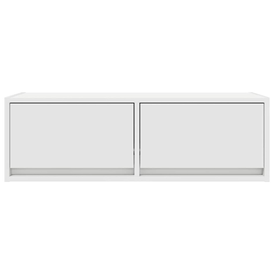 Mueble de TV de madera de ingeniería blanco 80x31x25,5