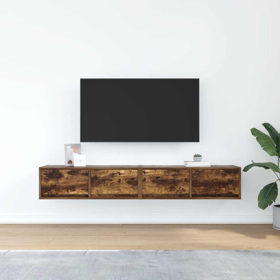 Muebles de TV 2 uds madera ingeniería color roble 80x31x25,5