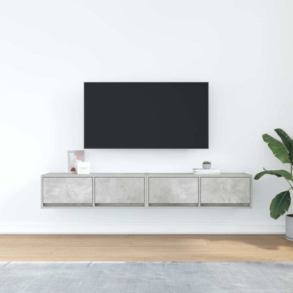 Muebles de TV 2uds madera ingeniería gris hormigón