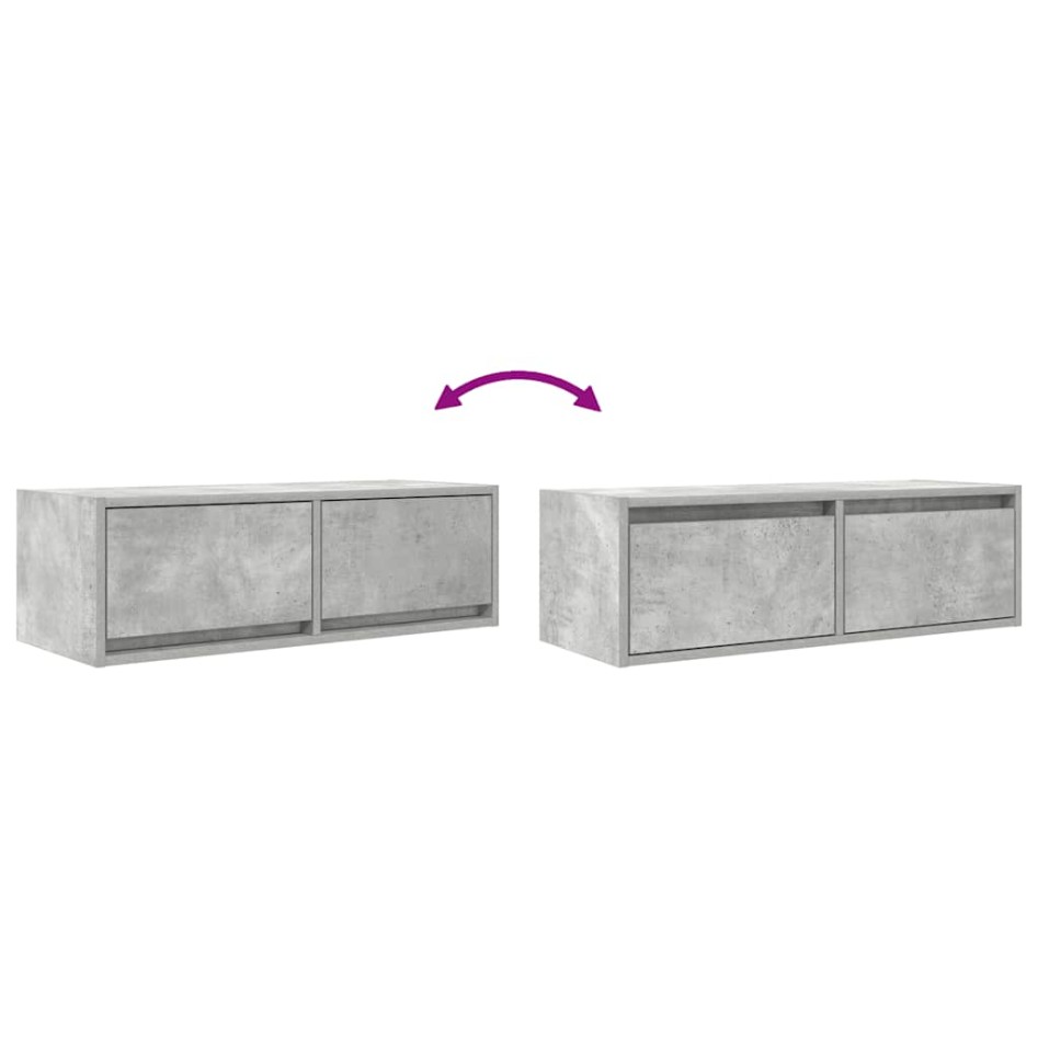 Muebles de TV 2uds madera ingeniería gris hormigón