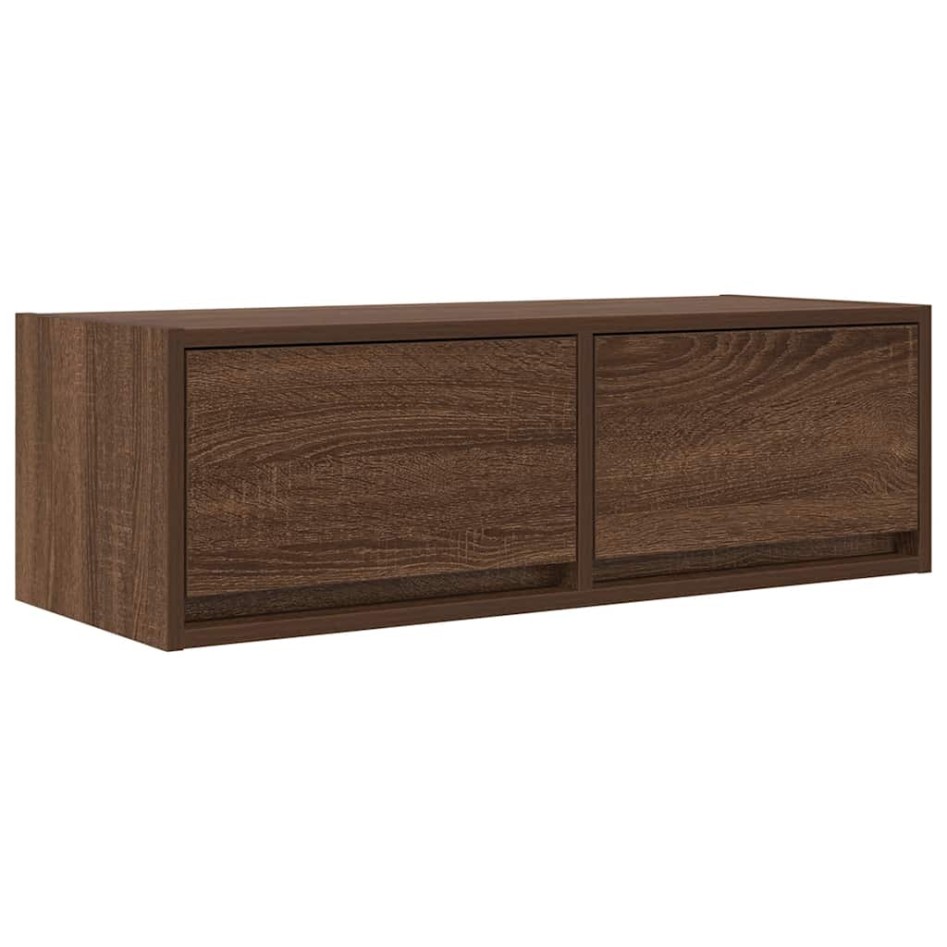 Mueble de TV madera contrachapada roble marrón 80x31x25,5