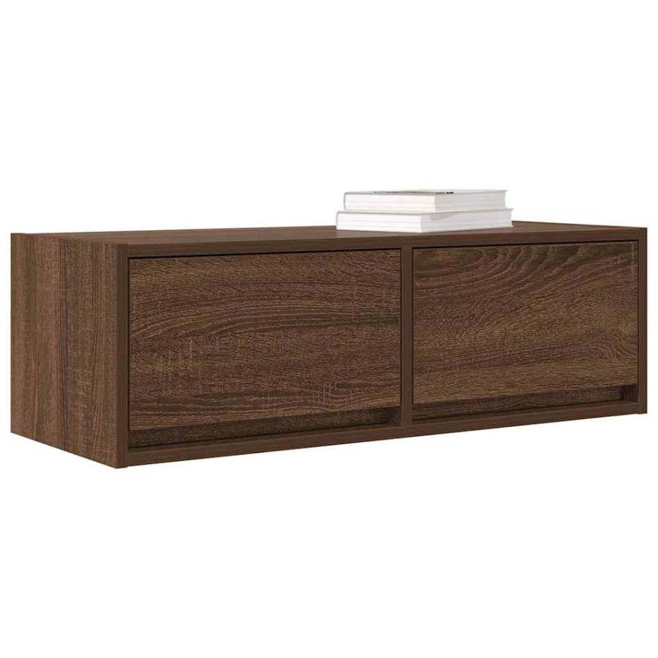 Mueble de TV madera contrachapada roble marrón 80x31x25,5