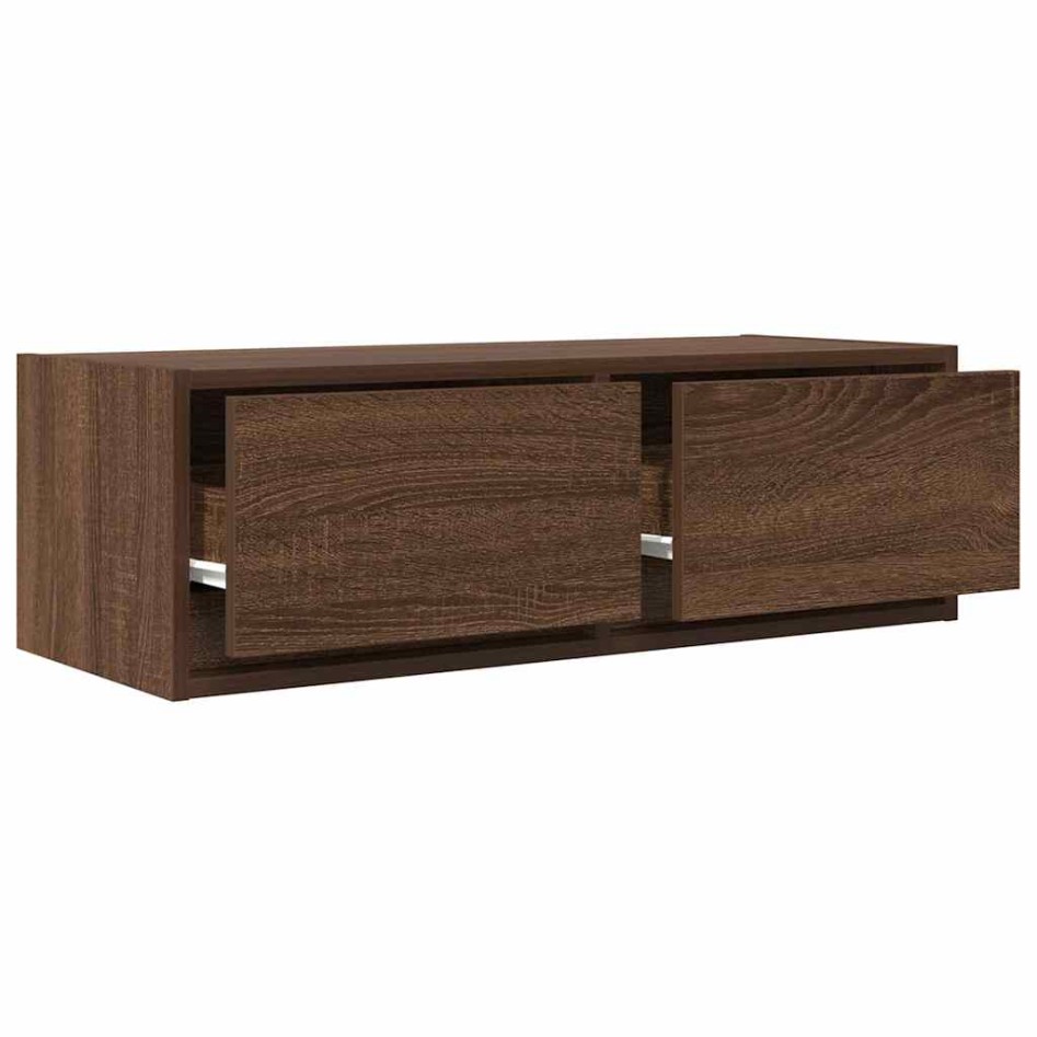 Mueble de TV madera contrachapada roble marrón 80x31x25,5