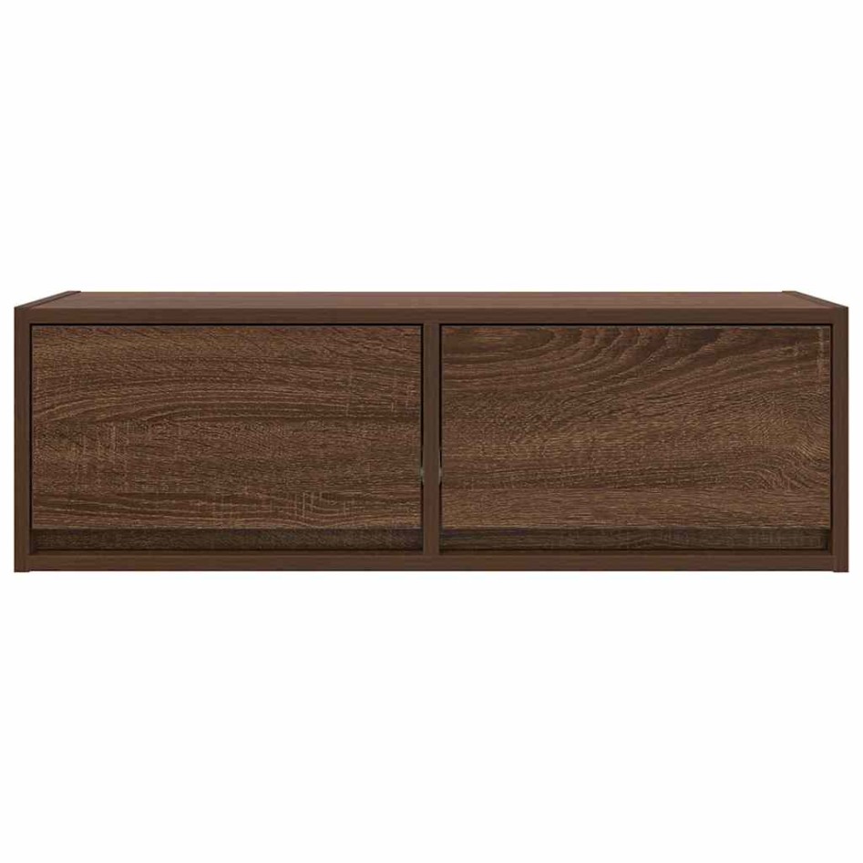 Mueble de TV madera contrachapada roble marrón 80x31x25,5