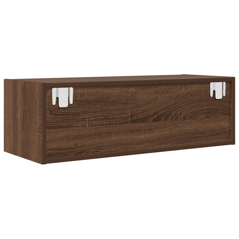 Mueble de TV madera contrachapada roble marrón 80x31x25,5