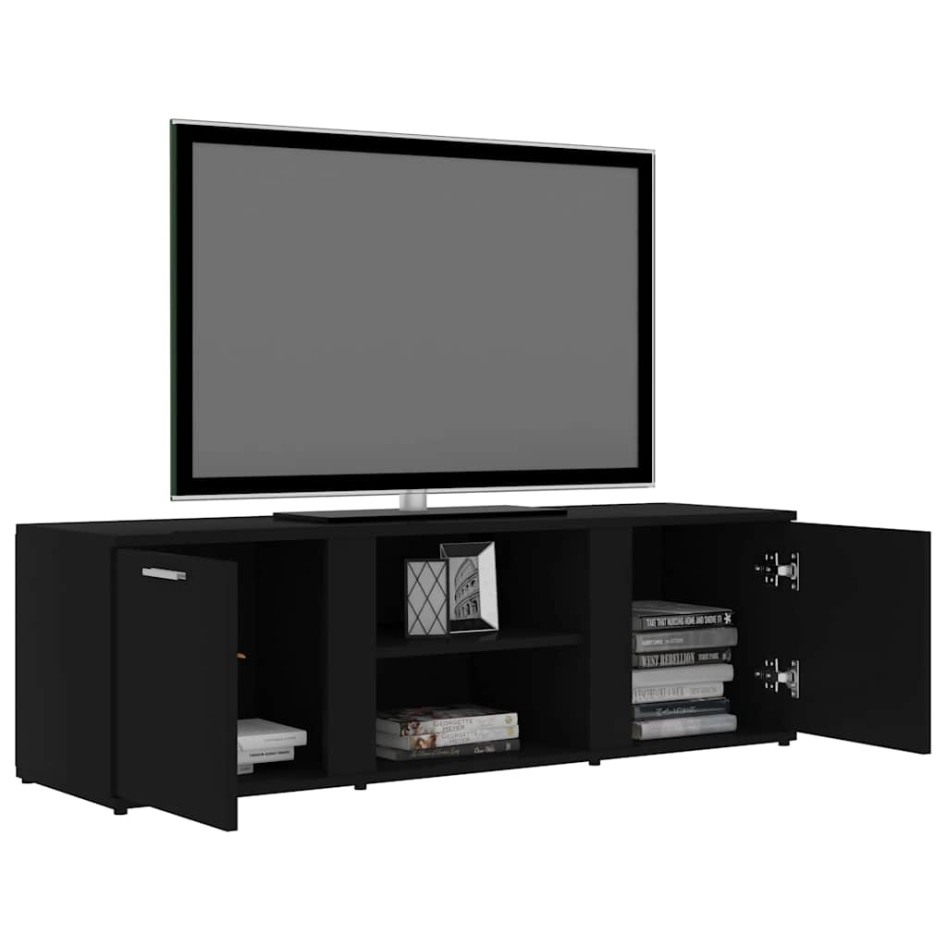 Mueble de TV madera contrachapada negra 120x34x37