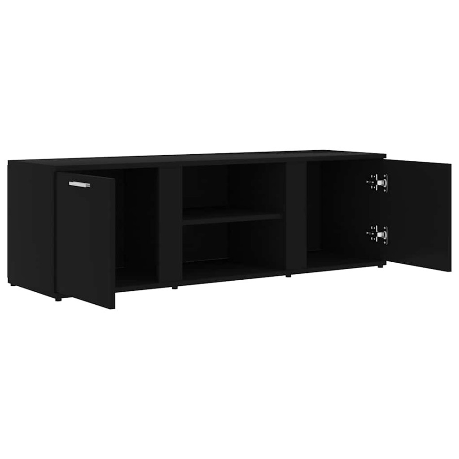 Mueble de TV madera contrachapada negra 120x34x37
