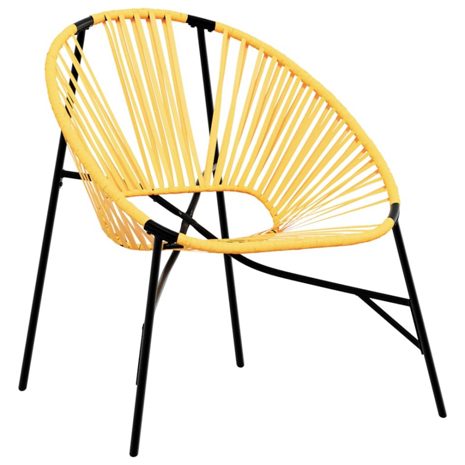 Silla de jardín con forma huevo amarillo y