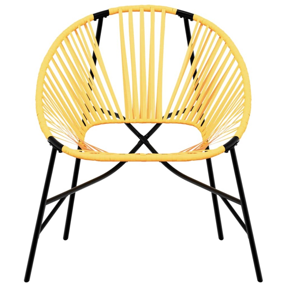 Silla de jardín con forma huevo amarillo y