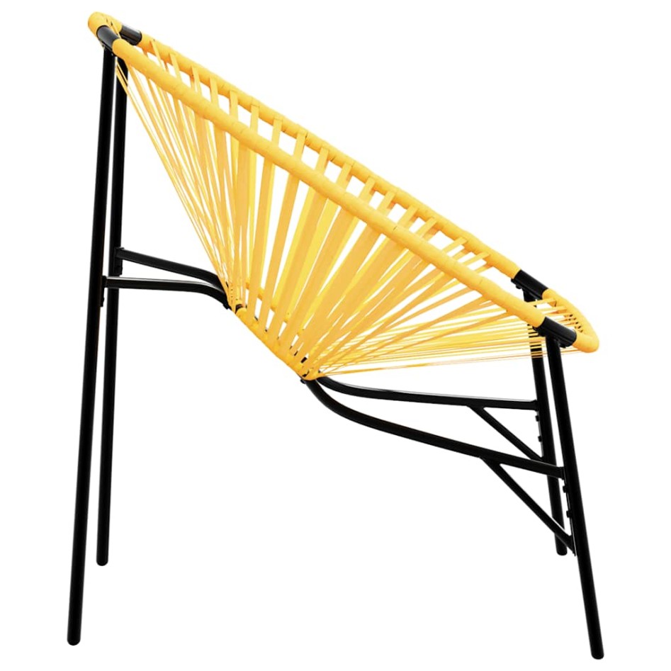 Silla de jardín con forma huevo amarillo y