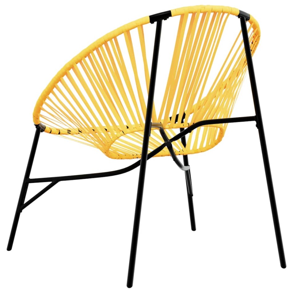 Silla de jardín con forma huevo amarillo y