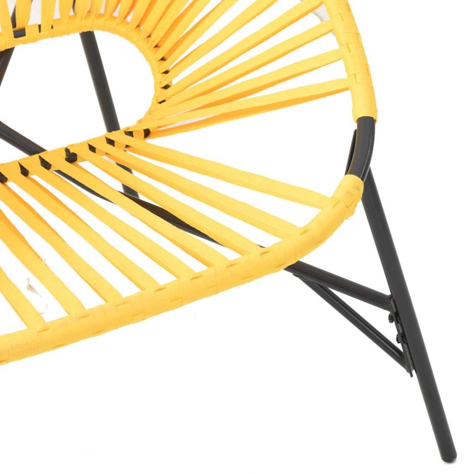 Silla de jardín con forma huevo amarillo y