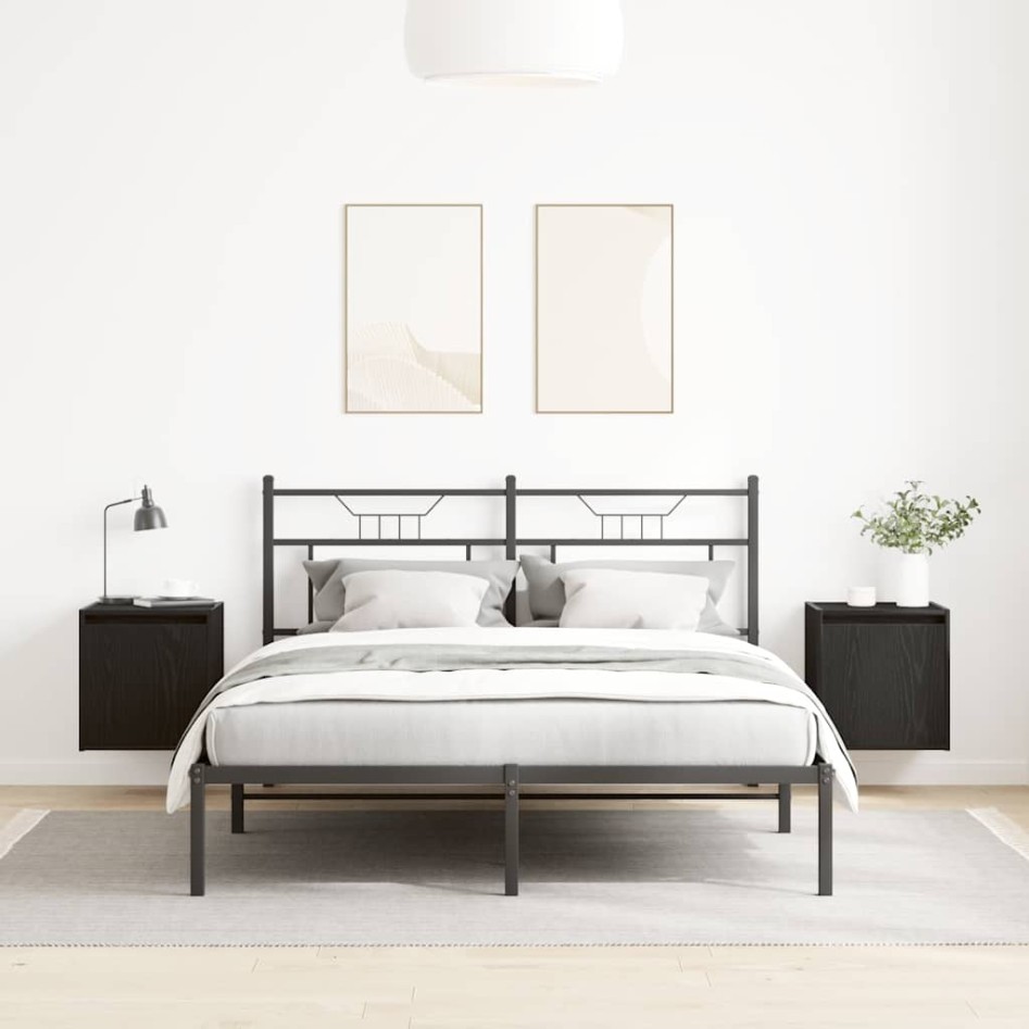 Mesillas de noche de pared 2 uds. Color negro 38x34x40