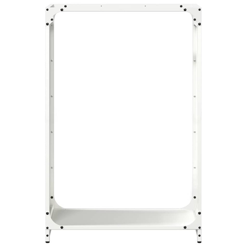 Leñero blanco 60x28x90 cm Acero laminado en