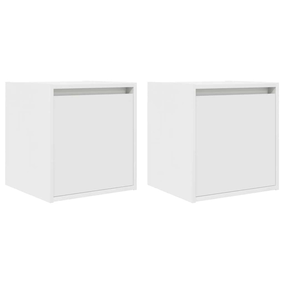 Mesillas de noche de pared 2 uds blanco 38x34x40