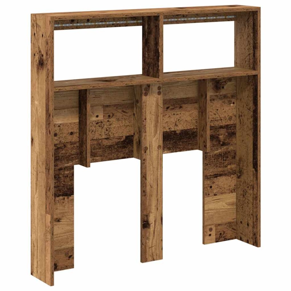 Cabecero de cama con LED madera vieja 100x17x102