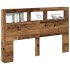 Cabecero de cama con LED madera vieja 160x17x102