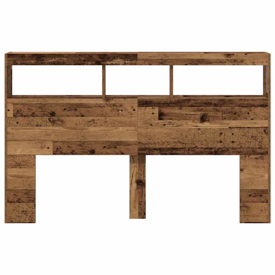 Cabecero de cama con LED madera vieja 160x17x102