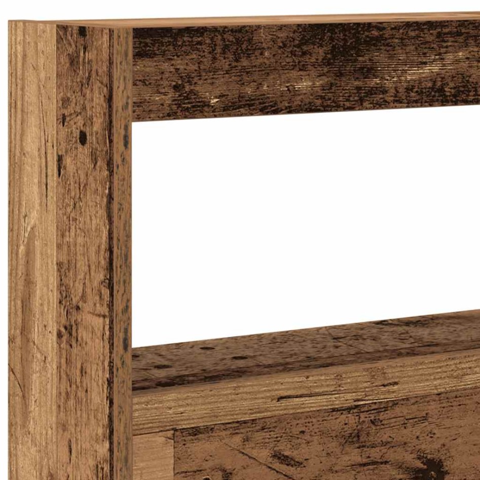 Cabecero de cama con LED madera vieja 160x17x102