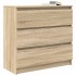 Aparador de roble Sonoma 80x35x76 cm de madera de
