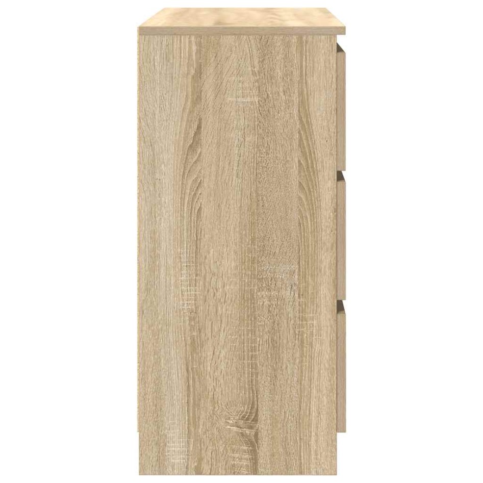 Aparador de roble Sonoma 80x35x76 cm de madera de