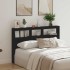 Cabecero de cama con LED roble negro 160x17x102