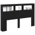 Cabecero de cama con LED roble negro 160x17x102