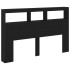 Cabecero de cama con LED roble negro 160x17x102