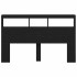 Cabecero de cama con LED roble negro 160x17x102