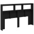 Cabecero de cama con LED roble negro 160x17x102