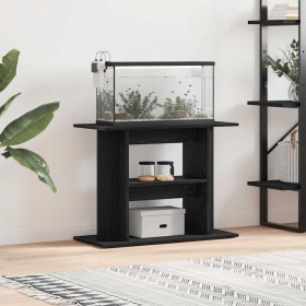 Soporte para acuario de madera de roble negro 80x35x60