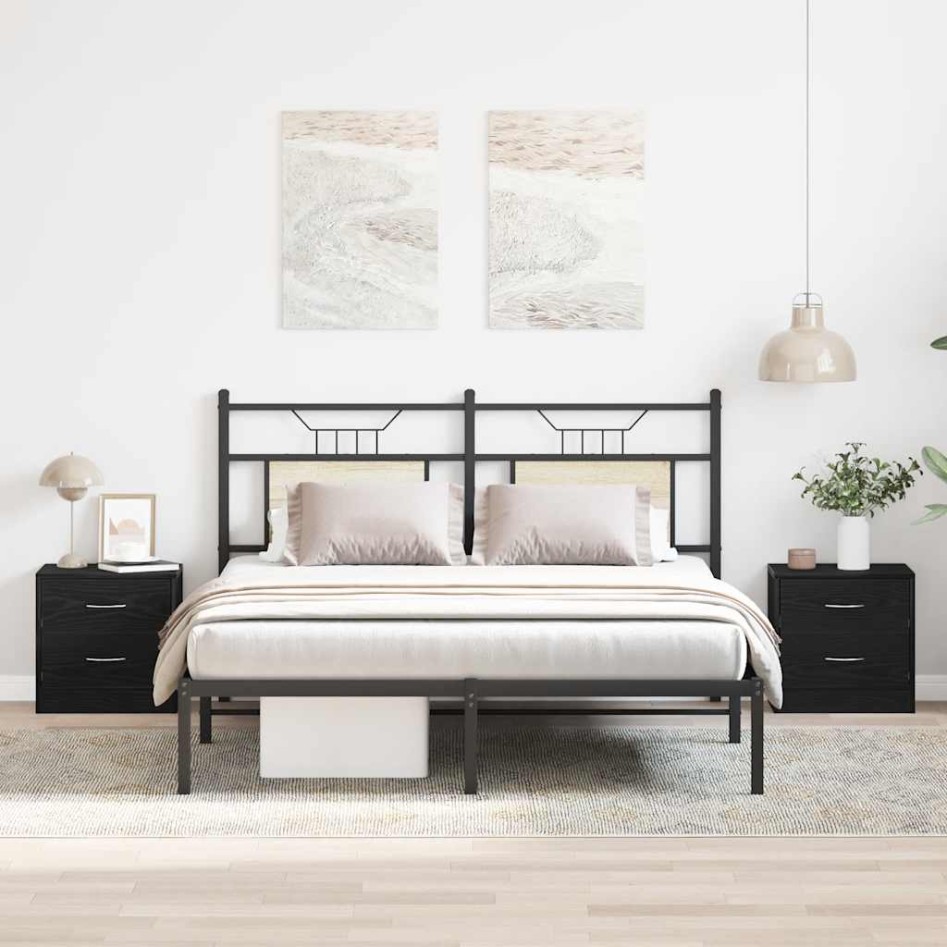 Mesillas de noche 2 uds roble negro 40x30x40