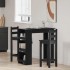 Mesa bar con estante almacenaje roble negro 102x50x103,5