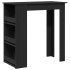 Mesa bar con estante almacenaje roble negro 102x50x103,5