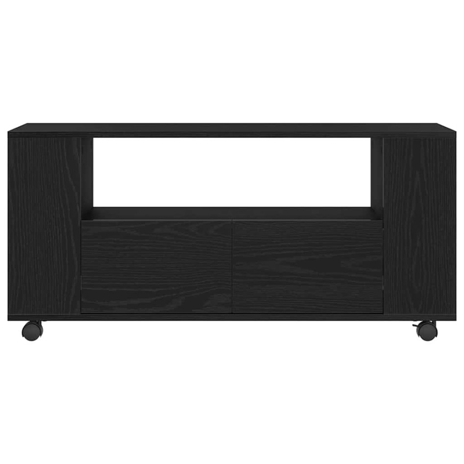 Mueble TV ruedas madera ingeniería roble negro