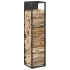 Leñero negro 25x25x100 cm Acero laminado en