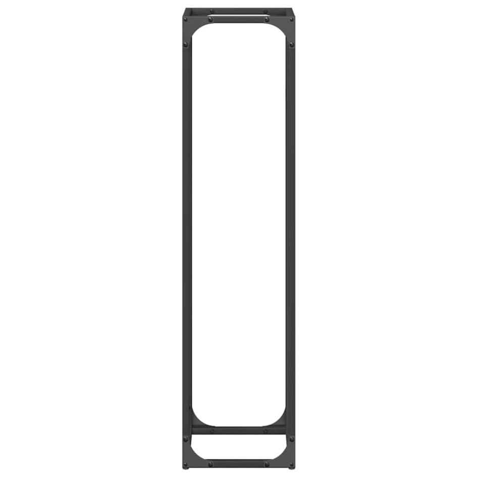 Leñero negro 25x25x100 cm Acero laminado en