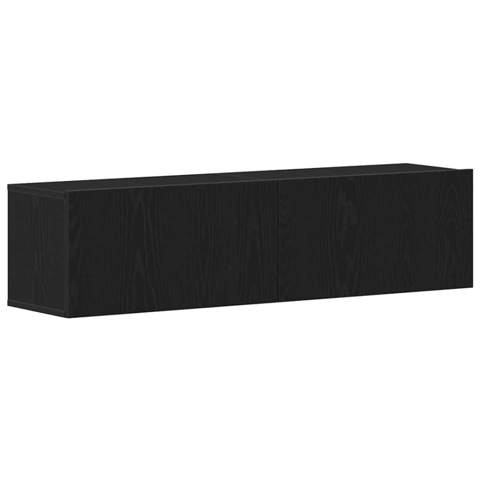 Mueble de TV de madera de roble negro 120x30x30,5