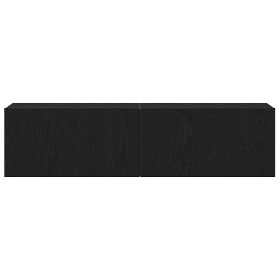 Mueble de TV de madera de roble negro 120x30x30,5