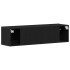Mueble de TV de madera de roble negro 120x30x30,5