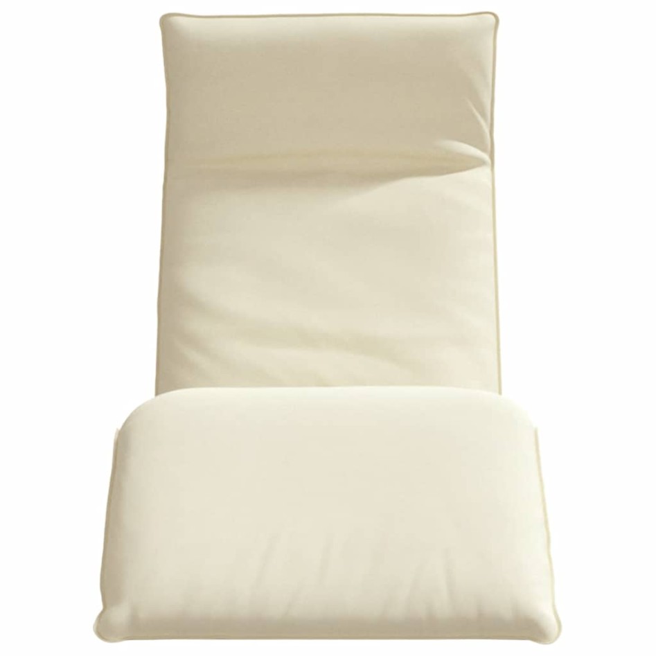 Tumbona plegable color crema 175x54x8,5 cm Tejido