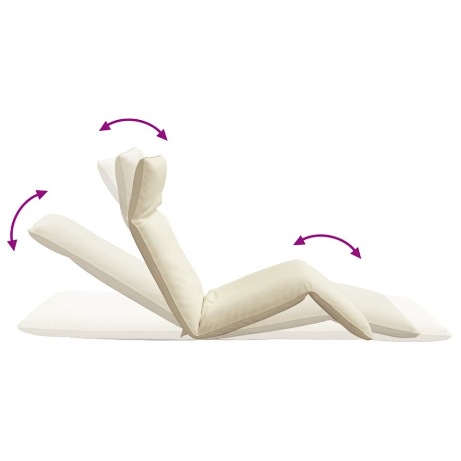 Tumbona plegable color crema 175x54x8,5 cm Tejido