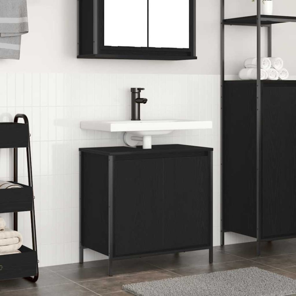 Mueble de baño con lavabo negro 60x34,5x60