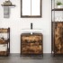Mueble de baño con lavabo y cajones roble ahumado 60x34,5x60