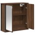 Mueble de baño de pared con espejo roble marrón 60x21x60