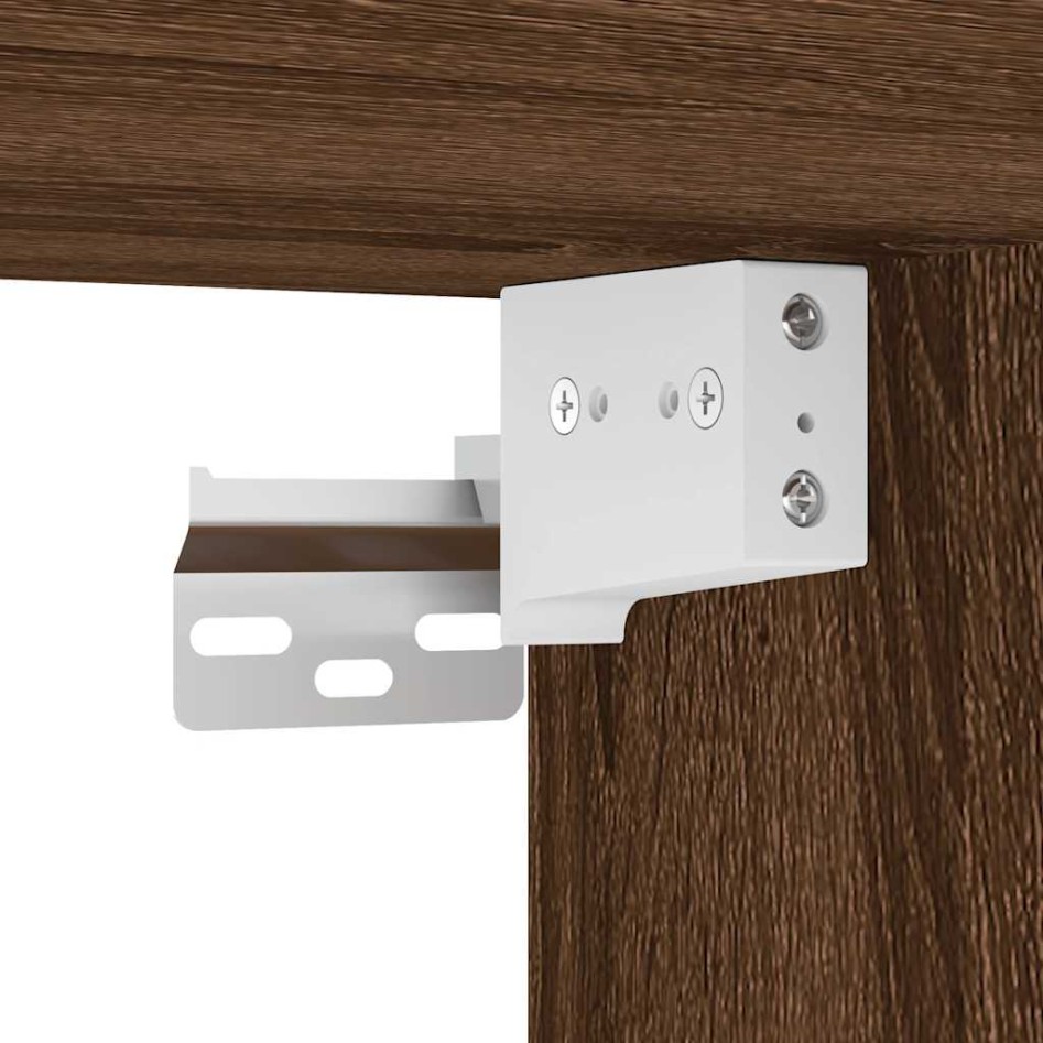 Mueble de baño de pared con espejo roble marrón 60x21x60