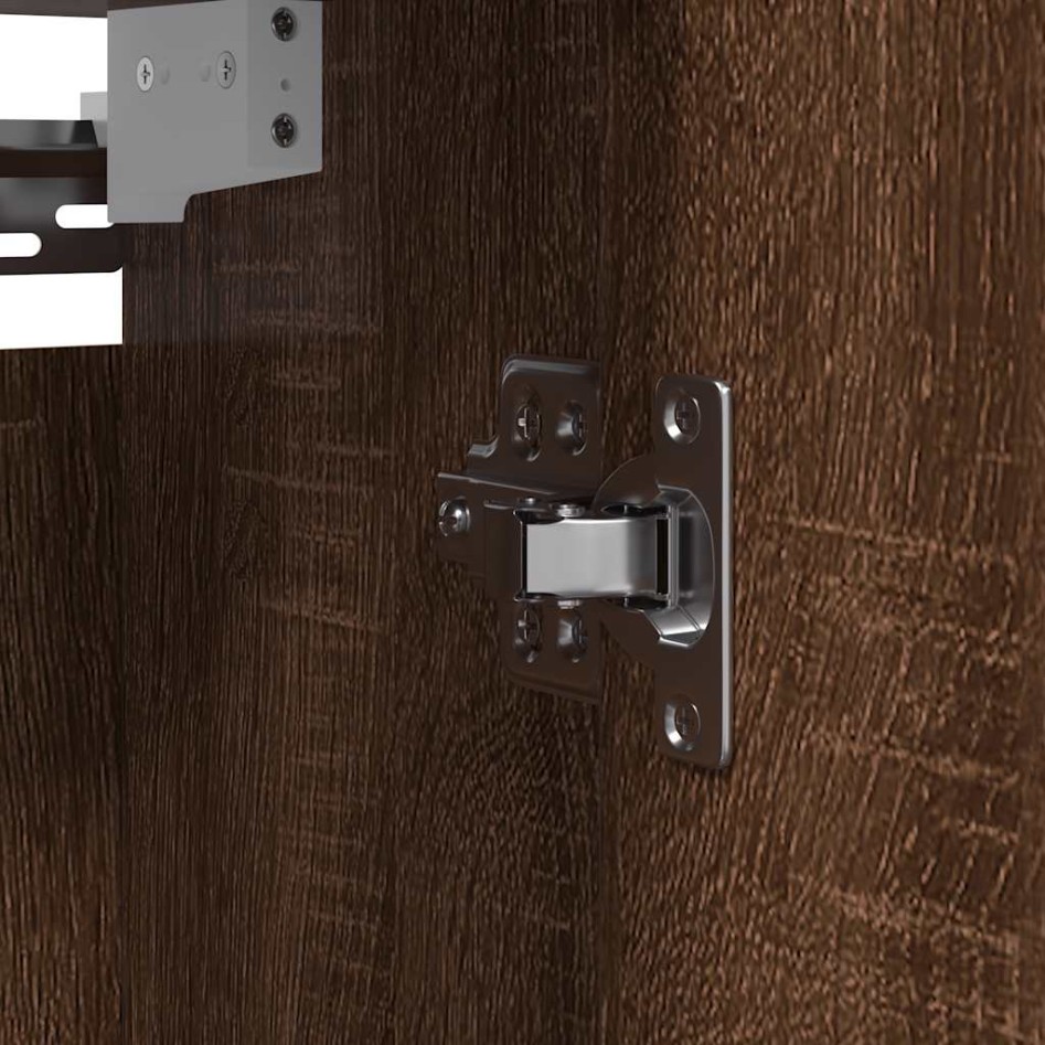 Mueble de baño de pared con espejo roble marrón 60x21x60