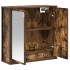 Mueble de baño de pared con espejo roble ahumado 60x21x60