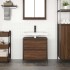 Mueble de baño con lavabo y cajones roble marrón 60x34,5x60